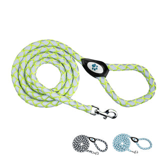 Neon Green high visibility reflective dog leash from SafetyPUP XD also available in black and teal
