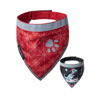 Dog Christmas Bandana 2-Pack – Reflective Holiday Styles for Pets – Ugly Sweater & Classic Christmas Prints